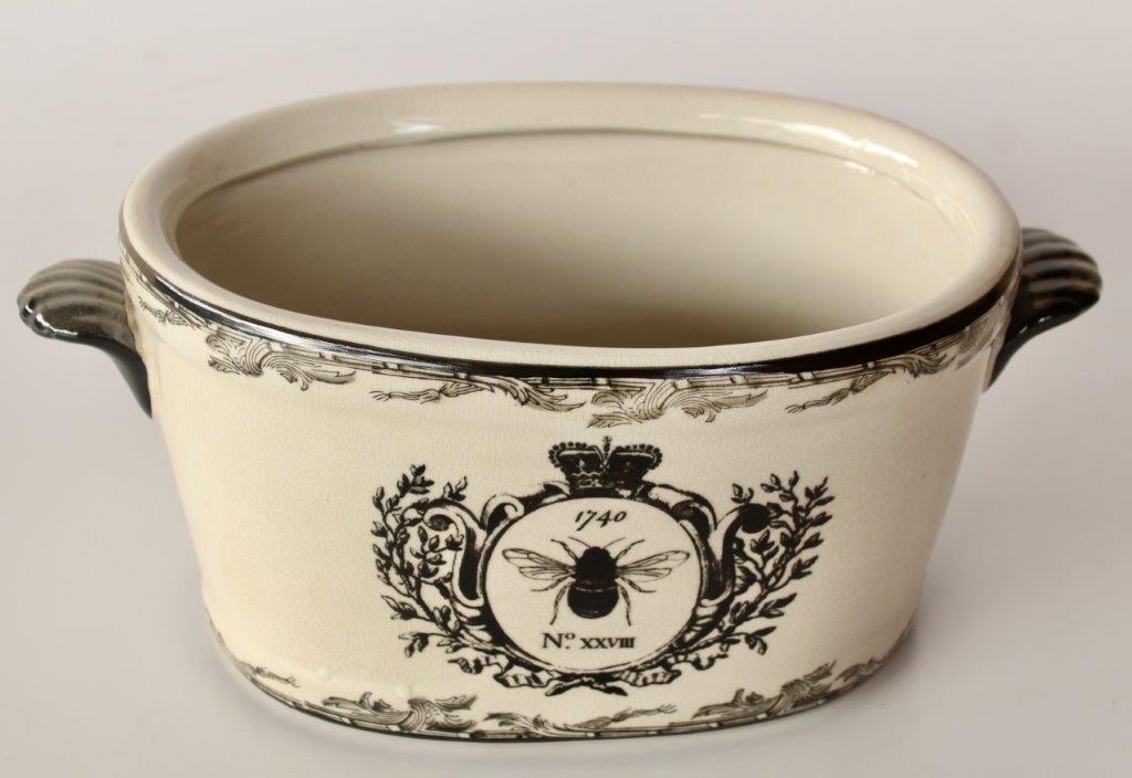 Medium Black & White Bee Foot Bath